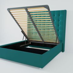 Кровать Венеция ЛЮКС с ПМ 1200 (велюр бирюзовый) в Надыме - nadym.mebel24.online | фото
