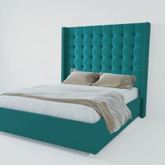 Кровать Венеция ЛЮКС с ПМ 1200 (велюр бирюзовый) в Надыме - nadym.mebel24.online | фото 2