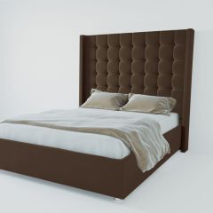 Кровать Венеция ЛЮКС с ПМ 1600 (экокожа коричневая) в Надыме - nadym.mebel24.online | фото 2