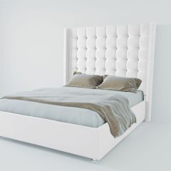 Кровать Венеция ЛЮКС с ПМ 900 (экокожа белая) в Надыме - nadym.mebel24.online | фото 2