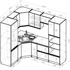 Кухонный гарнитур Ноктюрн оптима 1800х2400 мм в Надыме - nadym.mebel24.online | фото 2