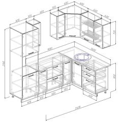 Кухонный гарнитур угловой Бланка 2400х1600 (Стол. 26мм) в Надыме - nadym.mebel24.online | фото 3