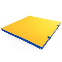 Мат гимнастический 1х1х0,05м с вырезом под стойки цв. синий-желтый в Надыме - nadym.mebel24.online | фото