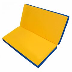 Мат гимнастический 1х1х0,1м складной цв. синий-желтый в Надыме - nadym.mebel24.online | фото