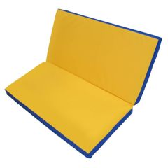 Мат гимнастический 1х1х0,05м складной цв. синий-желтый в Надыме - nadym.mebel24.online | фото 1