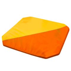 Мат гимнастический 1,3x1,3x0,05м складной скошенные углы цв.оранжевый-желтый в Надыме - nadym.mebel24.online | фото