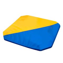Мат гимнастический 1,3x1,3x0,05м складной скошенные углы цв.синий-желтый в Надыме - nadym.mebel24.online | фото 1