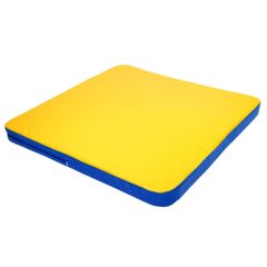 Мат гимнастический 1,36х1,36х0,08м складной закругленные углы цв. синий-желтый (для ДСК Игрунок) в Надыме - nadym.mebel24.online | фото 1