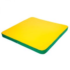 Мат гимнастический 1,36х1,36х0,08м складной закругленные углы цв. зеленый-желтый (для ДСК Игрунок) в Надыме - nadym.mebel24.online | фото 1