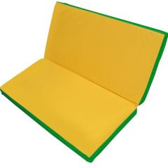 Мат гимнастический 1х1х0,08м складной цв. зеленый-желтый в Надыме - nadym.mebel24.online | фото