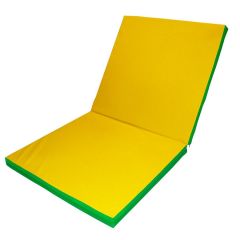 Мат гимнастический 2х1х0,08м складной цв. зеленый-желтый в Надыме - nadym.mebel24.online | фото