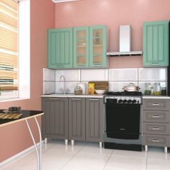 Модульная кухня Луксор серый-бирюза в Надыме - nadym.mebel24.online | фото