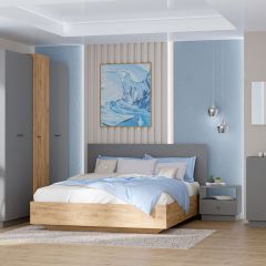 Модульная спальня Квадро (ЛДСП дуб крафт золотой) в Надыме - nadym.mebel24.online | фото
