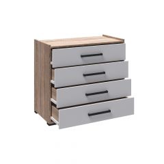 Модульная Спальня Соната (Белый/Дуб сонома) в Надыме - nadym.mebel24.online | фото 8