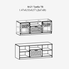 Париж №21 Тумба ТВ (ясень шимо свет/серый софт премиум) в Надыме - nadym.mebel24.online | фото 2
