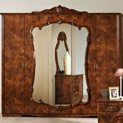 Шкаф 5-и дверный с зеркалами (20.145) Тициана (орех) в Надыме - nadym.mebel24.online | фото