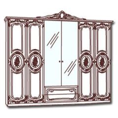 Шкаф 6-и дверный с зеркалами (01.146) Роза (беж) в Надыме - nadym.mebel24.online | фото 3