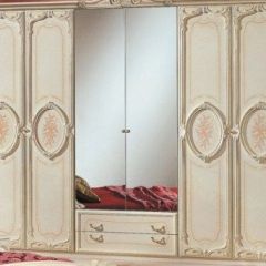 Шкаф 6-и дверный с зеркалами (01.146) Роза (беж) в Надыме - nadym.mebel24.online | фото 1