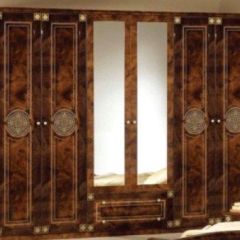 Шкаф 6-и дверный с зеркалами (02.146) Рома (орех) в Надыме - nadym.mebel24.online | фото