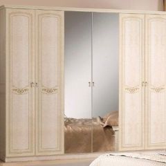 Шкаф 6-ти дверный с зеркалами (08.246) Ирина (беж) в Надыме - nadym.mebel24.online | фото