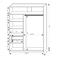 Шкаф-купе 1500 серии NEW CLASSIC K3+K3+B2+PL1 (2 ящика+1 штанга) профиль «Капучино» в Надыме - nadym.mebel24.online | фото 3