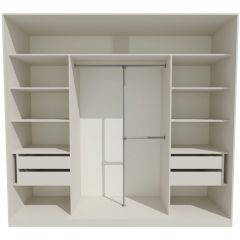 Шкаф-купе 2450 серии NEW CLASSIC K1+K1+K1+B22+PL4 (по 2 ящика лев/прав+F обр.штанга) профиль «Капучино» в Надыме - nadym.mebel24.online | фото 2