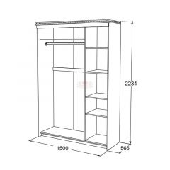 Шкаф-купе 3-х дверный Ольга-13 (1500) в Надыме - nadym.mebel24.online | фото 2