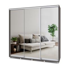 МАРТИН Шкаф-купе с зеркалами Анкор темный (2200*450) М423 в Надыме - nadym.mebel24.online | фото