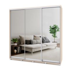 МАРТИН Шкаф-купе с зеркалами Млечный дуб (2200*450) М423 в Надыме - nadym.mebel24.online | фото