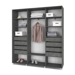 МАРТИН Шкаф-купе с зеркалом Камень темный (2200*450) М422 в Надыме - nadym.mebel24.online | фото 4