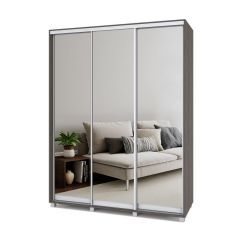 РОЛАНД Шкаф-купе с зеркалами Анкор темный (450*1700)  Р473 в Надыме - nadym.mebel24.online | фото