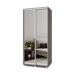 РОЛАНД Шкаф-купе с зеркалами Анкор темный (450*1000) Р403 в Надыме - nadym.mebel24.online | фото
