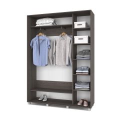 РОЛАНД Шкаф-купе с зеркалами Анкор темный (450*1600) Р463 в Надыме - nadym.mebel24.online | фото 3