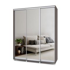 РОЛАНД Шкаф-купе с зеркалами Анкор темный (450*1800) Р483 в Надыме - nadym.mebel24.online | фото