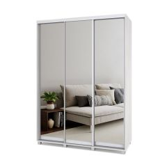 РОЛАНД Шкаф-купе с зеркалами Шимо светлый (450*1600) Р463 в Надыме - nadym.mebel24.online | фото 2