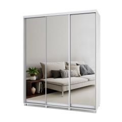 РОЛАНД Шкаф-купе с зеркалами Шимо светлый (450*1800) Р483 в Надыме - nadym.mebel24.online | фото