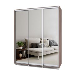 РОЛАНД Шкаф-купе с зеркалами Шимо темный (450*1800) Р483 в Надыме - nadym.mebel24.online | фото