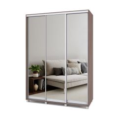 РОЛАНД Шкаф-купе с зеркалами Шимо темный (600*1600) Р663 в Надыме - nadym.mebel24.online | фото