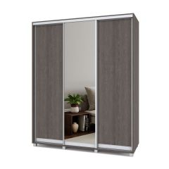 РОЛАНД Шкаф-купе с зеркалом Анкор темный (600*1800) Р682 в Надыме - nadym.mebel24.online | фото