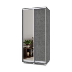 РОЛАНД Шкаф-купе с зеркалом Камень темный (450*1000) Р402 в Надыме - nadym.mebel24.online | фото 2
