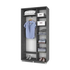 РОЛАНД Шкаф-купе с зеркалом Камень темный (450*1100) Р412 в Надыме - nadym.mebel24.online | фото 3