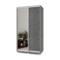 РОЛАНД Шкаф-купе с зеркалом Камень темный (450*1200) Р422 в Надыме - nadym.mebel24.online | фото