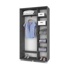 РОЛАНД Шкаф-купе с зеркалом Камень темный (450*1200) Р422 в Надыме - nadym.mebel24.online | фото 2