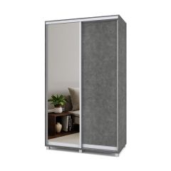 РОЛАНД Шкаф-купе с зеркалом Камень темный (450*1300) Р432 в Надыме - nadym.mebel24.online | фото 2