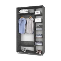РОЛАНД Шкаф-купе с зеркалом Камень темный (450*1300) Р432 в Надыме - nadym.mebel24.online | фото 3