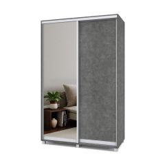 РОЛАНД Шкаф-купе с зеркалом Камень темный (450*1400) Р442 в Надыме - nadym.mebel24.online | фото 2