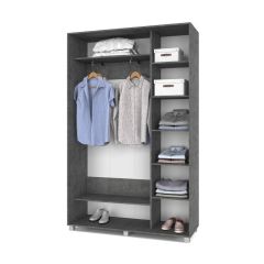 РОЛАНД Шкаф-купе с зеркалом Камень темный (450*1400) Р442 в Надыме - nadym.mebel24.online | фото 3