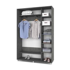 РОЛАНД Шкаф-купе с зеркалом Камень темный (450*1500) Р452 в Надыме - nadym.mebel24.online | фото 3