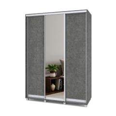 РОЛАНД Шкаф-купе с зеркалом Камень темный (450*1600) Р462 в Надыме - nadym.mebel24.online | фото 2