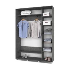 РОЛАНД Шкаф-купе с зеркалом Камень темный (450*1600) Р462 в Надыме - nadym.mebel24.online | фото 3